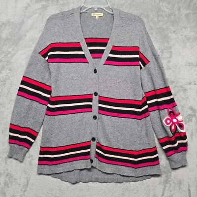 Suéter Democracy Mujer Talla Pequeña Rayas Gran Tamaño Alpaca Mezcla Algodón Cárdigan Foto 1 de 4
