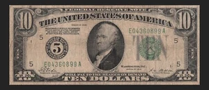 1928 Richmond Ten Dollar Bill E04360899A Gold Clause Number in Wheel - Picture 1 of 11