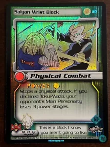 DBZ CCG Saiyan Wrist Block HOLO FOIL Rare LIMITED 80 Dragon Ball Z Score TCG - Picture 1 of 12