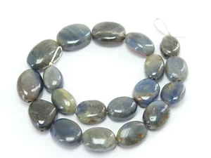 Blue Sapphire Smooth Oval Shape Tumble Bead/12Inch 20X13 TO 14X10 MM/BSJ - Picture 1 of 6
