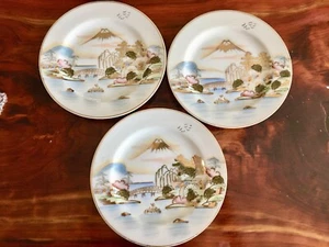 Kutani handbemalt Japan China 3 Brotteller - Bild 1 von 4