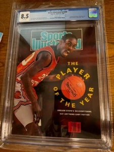 March 5, 1990 Gary Payton Oregon St Beavers Sports Illustrated Newsstand CGC 8.5 - Picture 1 of 6