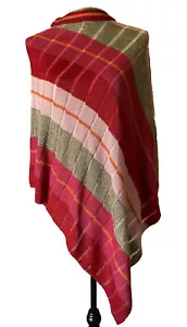 ECHO Knit Colorful Asymmetrical Shawl Wrap Poncho Multicolor One Size 28x28” - Picture 1 of 9