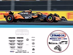 476 Decals VELO McLaren MCL38 Miami GP 2024 for Solido 1:18 - Foto 1 di 1