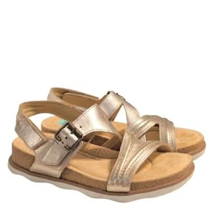 Sandalias Clarks oro rosa Brynn cuero acolchado almohada plantilla escalonado talla 8,5 - Imagen 1 de 7