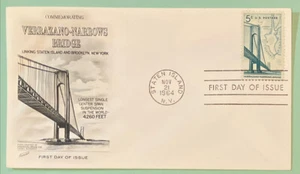 Sc 1258 5c 1964 Verrazano-Narrows Bridge FDC Fleetwood Cachet - Picture 1 of 3