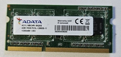 Adata 4GB PC3 12800 1333 DDR3 Sodimm Laptop RAM Memory 1x 4024MB Single Stick-D4 - Image 1 of 2