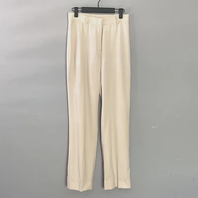 Pantalones Agnona Pantalones Mujer 27x30.5 Marfil Lana Virgen Hecho en Italia Trabajo Profesional Foto 1 de 4
