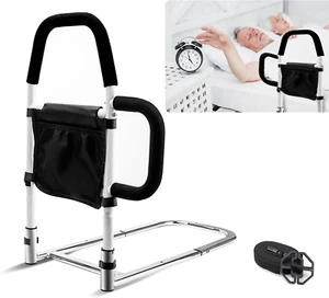 Bed Rails for Elderly Adults Safety-Bed Assist Rail with Double Grab Bars & Fall - Picture 1 of 7