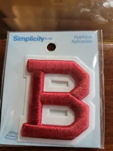 Simplicity & Wrights 2" Buchstabe B Applikation Aufnäher rot auf weiß - Bild 1 von 2
