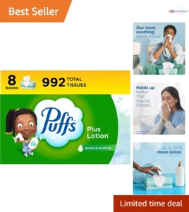 Soothing Plus Lotion Tissues - 8 Boxes, Dermatologist Tested for Tender Care - Picture 1 of 12