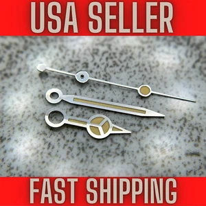 Silver "Vintage Merc" Hands For Seiko NH35,NH36,7s26,7s36 SKX007,Green Lume  - Picture 1 of 1