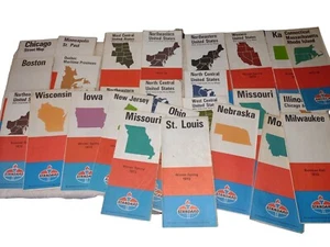 28 mapas de carreteras vintage de gasolineras estándar americano años 70 Estados Unidos Quebec - Imagen 1 de 11