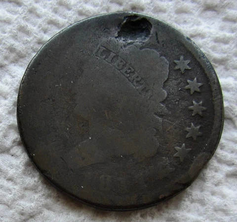1811 Classic Head Large Cent Rare Key Date Full Date Damaged  Hole Filler Cover