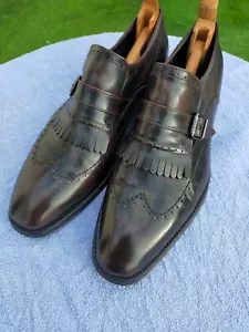Joop Mens Leather Dark Brown Monk and Fringe Designer Shoes UK 10 (44). - Picture 1 of 9