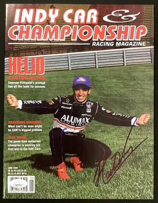Helio Castroneves Signed IndyCar Championship Racing Mag June 98 CART Auto JSA - Image 1 of 3