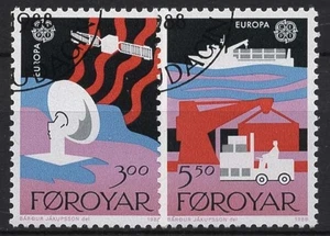 Isole Faroe 1988 Europa CEPT: mezzo di trasporto e comunicazione timbrato 166/67 - Foto 1 di 1