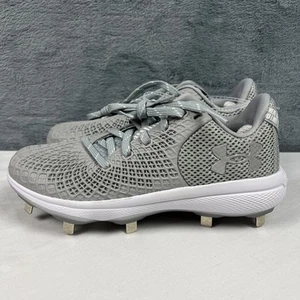 Under Armour UA Charged Glyde 2.0 MT Womens Sz 7 Gray Low Metal Softball Cleats - Picture 1 of 11