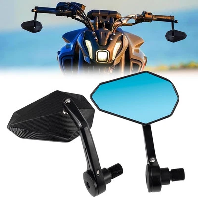 Paire De Rétroviseurs Moto Scooter Pour Guidon Yamaha MT03 MT07 12x7,2 - Photo 1/4