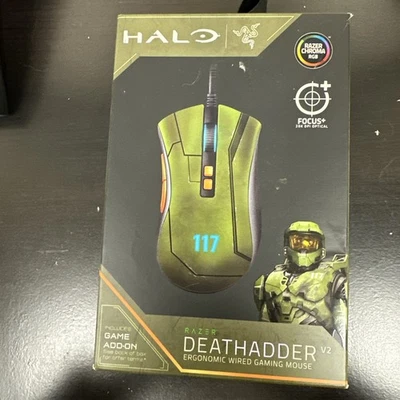 Razer DeathAdder V2 Wired Optical Gaming Mouse - HALO Infinite Edition. New - Image 1 of 4