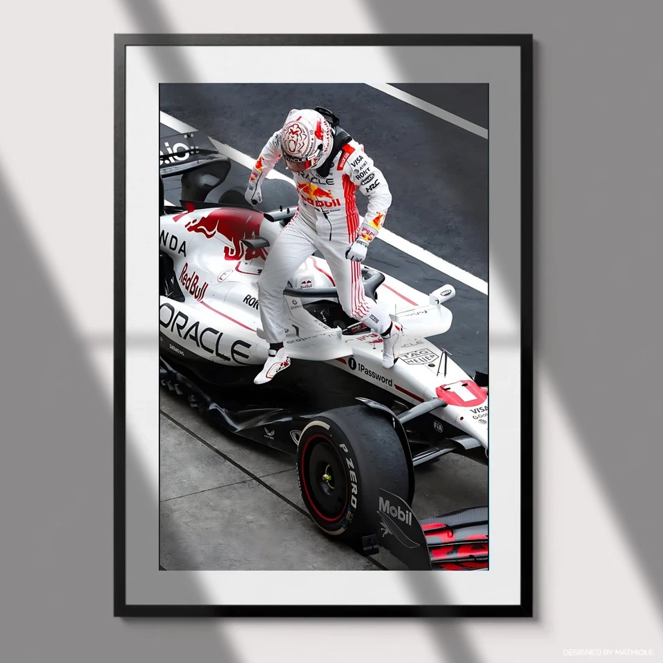 Póster Max Verstappen F1 Red Bull Champion Celebración Arte de Pared Impresión Foto 1 de 4