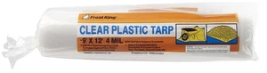 P912G Clear Plastic Drop Cloth, Tarp-Strength, with Grommets, 9'. Wide x 12'.... - Picture 1 of 1
