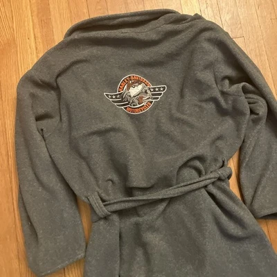 Bata de baño gris Harley Davidson Warner Bros 2000 de colección para hombre talla S/M cierre de corbata Foto 1 de 4