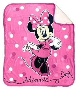 Disney Minnie Mouse Sweet Dots Sherpa Throw Blanket - Measures 50 x 60 inches... - Picture 1 of 3