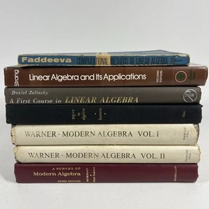 Lot of 7 Vintage Algebra Books Linear Modern Warner Birkhoff Zelinsky Faddeeva - Imagen 1 de 24