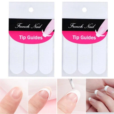 240pcs French Manicure Nail Guides Stickers Stencil Tips Nail Tips Oval Lines - Image 1 of 4