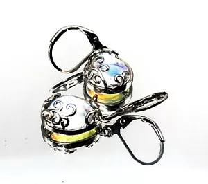 Sterling Silver 925 Earrings Jewellery Dangle Drop Crystal Glass 3.62g - Picture 1 of 18