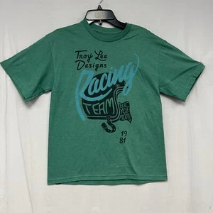 Troy Lee Designs TLD Throttle Short Sleeve T-Shirt Tee Green Youth's Medium New - Picture 1 of 3
