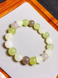 Certified Hetian Jade Bracelet 10mm Bead String Multicolor Gem Jade Bracelets - Picture 1 of 6