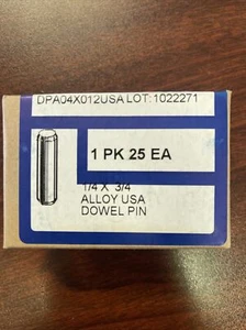 Pasador de pasador de acero de aleación endurecido y molido de 1/4" x 3/4" acabado brillante - Imagen 1 de 2