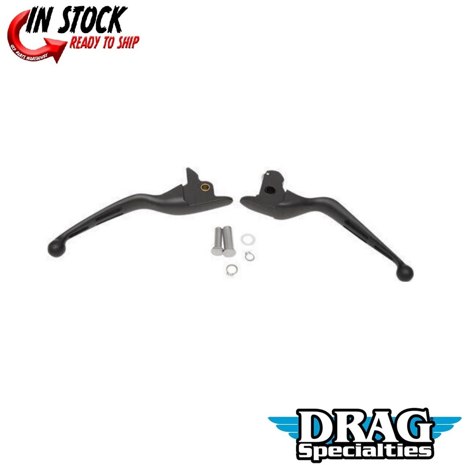 Palancas de freno de embrague ranuradas negras mate Drag Specialties Harley Touring 14-16 Foto 1 de 3