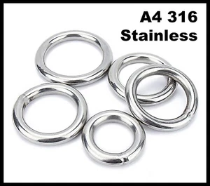 M10 Round O Rings - A4 316 Marine Grade Stainless Steel - Welded Polished M10 - Picture 1 of 2