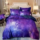 Galaxy Soft Quilt Duvet Cover Bedding Set Single Double King Size 2 Pillowcases