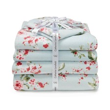 Catherine Lansfield Canterbury 100% Cotton 6 Piece Floral Towel Bale Duck Egg