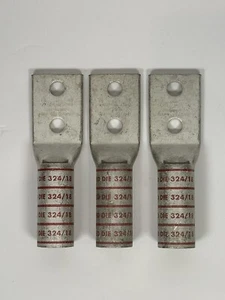 Burndy Two Hole Compression Lug YAZ32-2TC38-FX 300 kcmil 3/8” Stud Long Red Die - Picture 1 of 4
