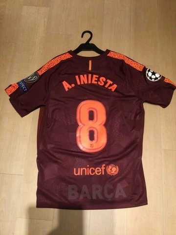 Andres Iniesta Nike Barcelona Soccer Jersey Shirt 2017/2018 #8 Size L Spain Cover