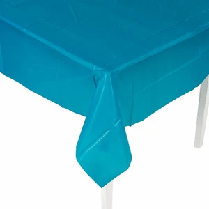 Turquoise Plastic Tablecloth, Party Supplies, 1 Piece - Picture 1 of 3