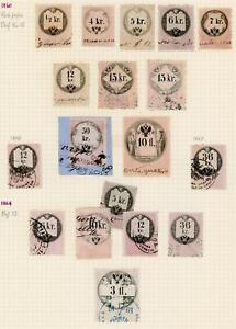 Austria REVENUE collection 1860 LOMBARDY VENETIA  stempelmarken ALMANACK
