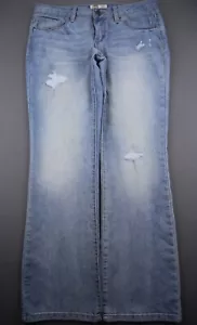 Women's 2014 LEI Jeans Ashley Low Rise Boot Cut Distressed Size 11 JR (32x30) - Bild 1 von 11