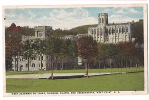 EDIFICIO ACADÉMICO OESTE Capilla Observatorio WEST POINT Nueva York Postal NY - Imagen 1 de 2