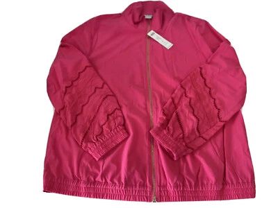 Chico's Zenergy Chic 360 Novelty Cutout Jackets Lotus Petal Pink Size 12/14 - Image 1 of 4