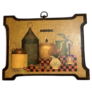 Stapco N.Y. Colgantes de pared de cocina de Kirby litografía sobre madera  - Imagen 1 de 10