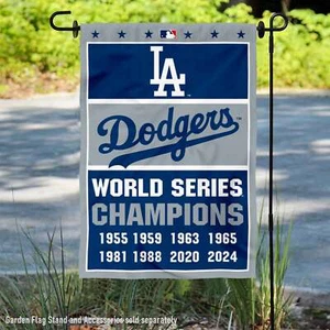 LA Dodgers 8 Time World Champions Series Garden Flag and Yard Banner - Picture 1 of 4
