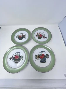 Mottahedeh Vista Alegre Macao Chinese Woodblocks Set Of 4 - 8 5/8” Salad Plates - Picture 1 of 19