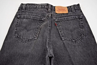 Vintage Levis 550 Black Jeans 32 x 33 90s Relaxed Fit Tapered Made USA 1993 - Image 1 of 4