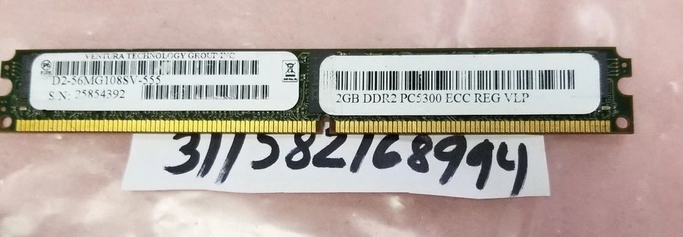 2GB  DDR2   PC2-5300R PC2 5300R  DDR2-667  240PIN DIMM  ECC-REG RDIMM VLP  2rx8  - Image 1 of 1